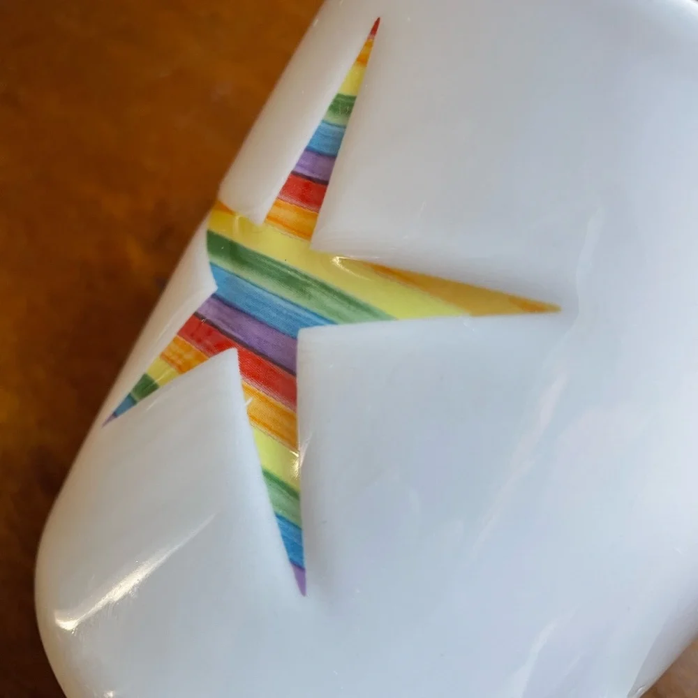 Williams Sonoma Rainbow Pride Star Your Future is Bright ceramic mug